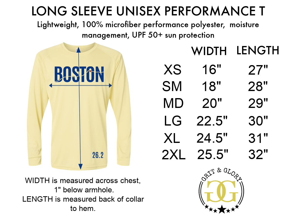 Boston Running Shirt, Marathon Training & Race Day Long Sleeve Shirt